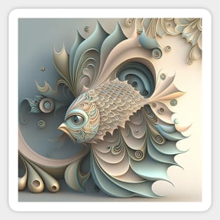 A Fractal Design Featuring A Pastel Fish Sticker